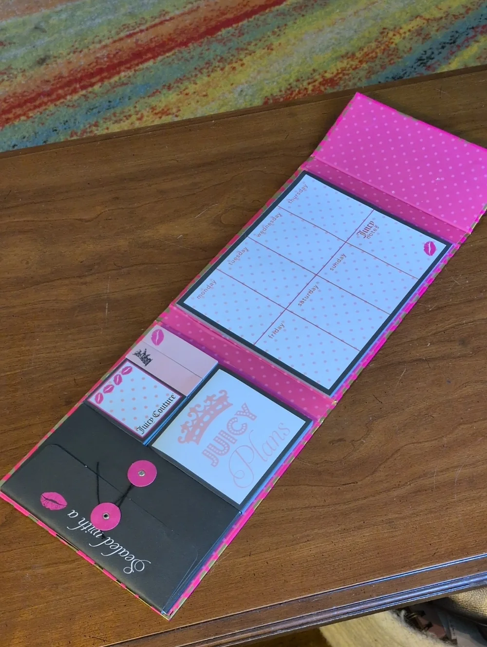 Juicy Couture Planner Organizer Small Notes Glitter Is My Favorite Color Trifold